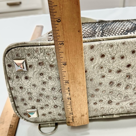 BSWANKY Sophie Python Convertible Backpack/Purse Gray w/silver accents_Like New - Picture 13 of 13